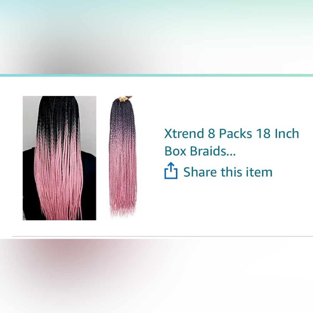 💕 18 inch crochet box braids in pink ombré 💕